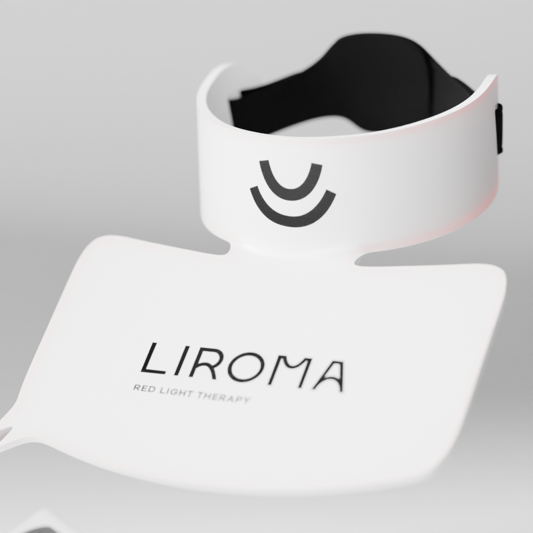 LIROMA® LED terapeitiskā sarkanās gaismas un tuvā infrasarkanā starojuma sejas, kakla un dekoltē maska