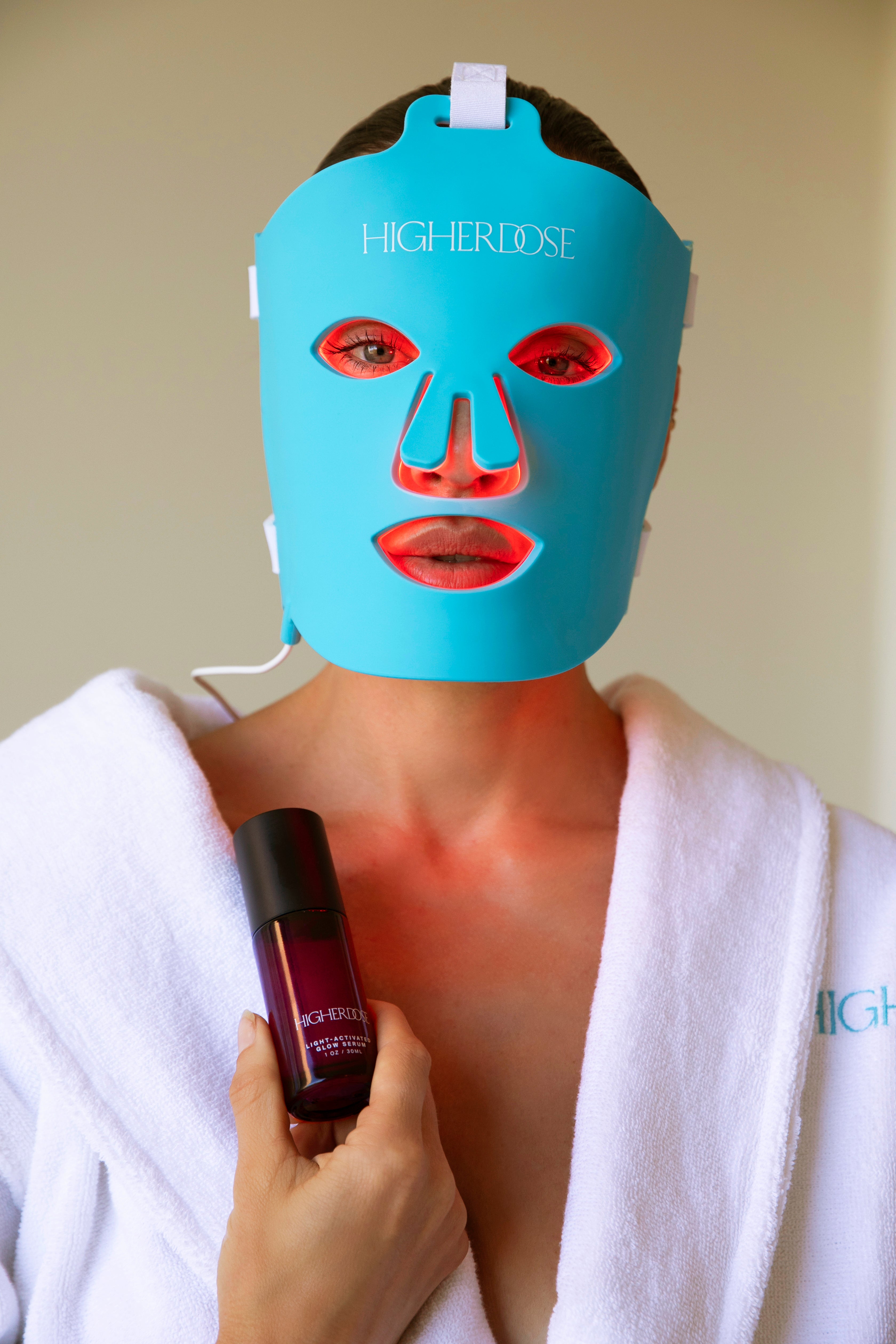 HigherDOSE® raudonos ir artimosios infraraudonosios šviesos terapijos kaukė veido odai